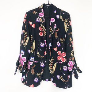 Express Floral Boyfriend Blazer Medium Tie Cuff